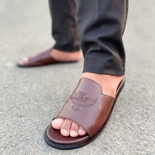 LE Pure Leather Handmade Solitire Slipper -CH32