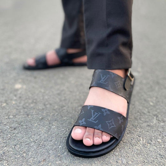 LE Pure Leather Handmade Print Sandal - 1533