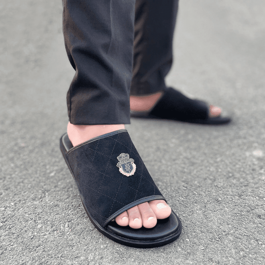 LE Pure Leather Handmade Suede Slipper 574