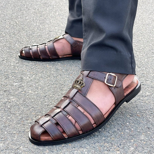 LE Pure Leather Handmade Multi Strap Sandal - 331