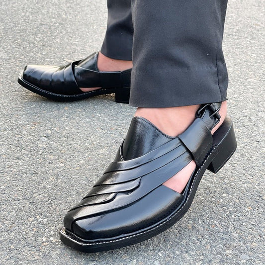 LE Pure Leather Handmade Triat Peshawari Chappal UG 347