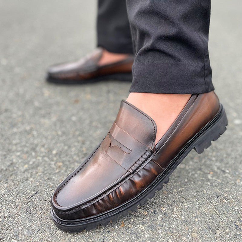 LE Premium Handmade Leather Chunky Loafer Penny LS 226