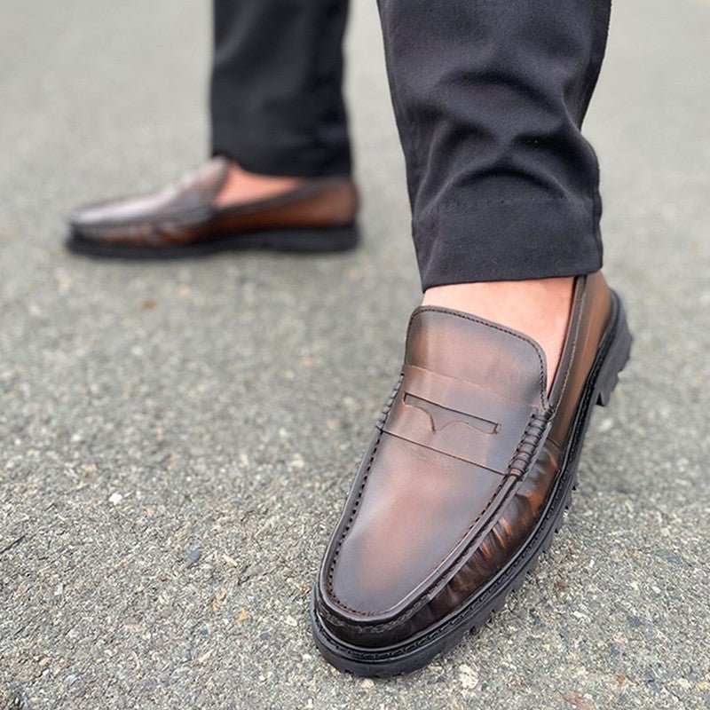 LE Premium Handmade Leather Chunky Loafer Penny LS 226