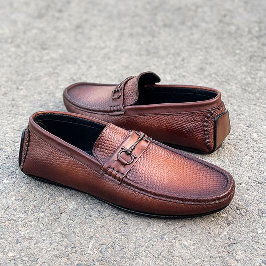 LE Pure Leather Crew Brown Loafer WL 626