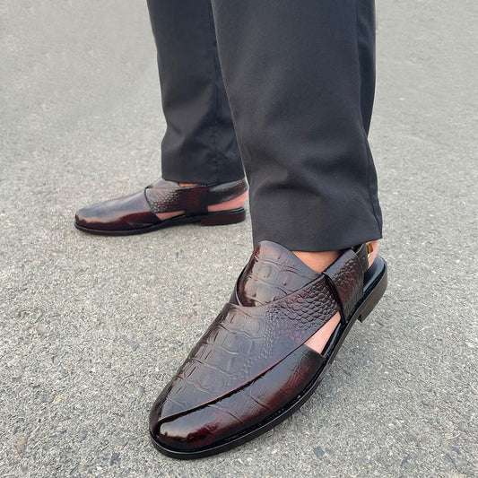 LE Pure Leather Handmade Sparker Peshawari Chapal -339