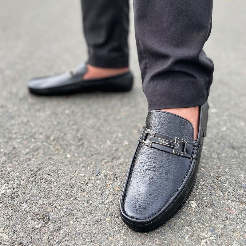 LE Pure Leather Handmade Corpus Black Loafer - 620