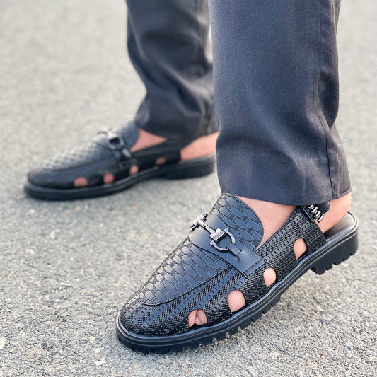 Le Hand made black Sandal AZ 351