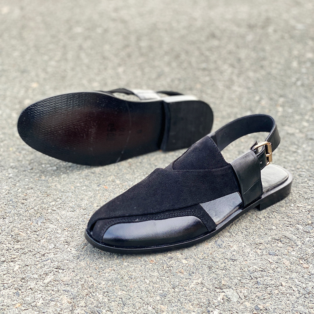LE Pure Leather Handmade Suede Peshawari Chappal - 355