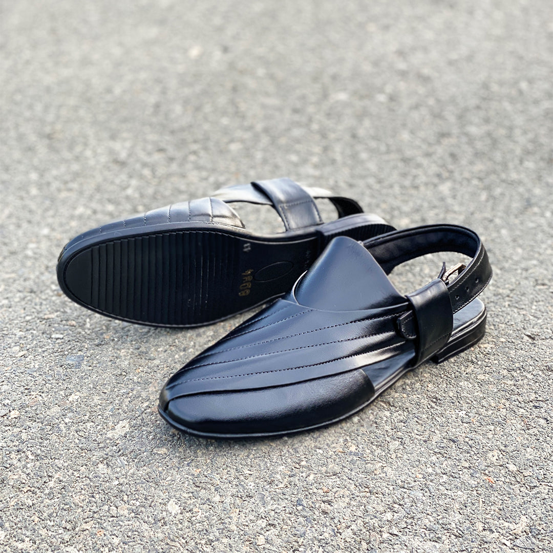 LE Peshawari Striper Black Sandal WJ 362