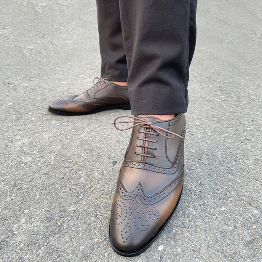 LE Premium Leather Oxford Bronzy Formal Shoe - 809