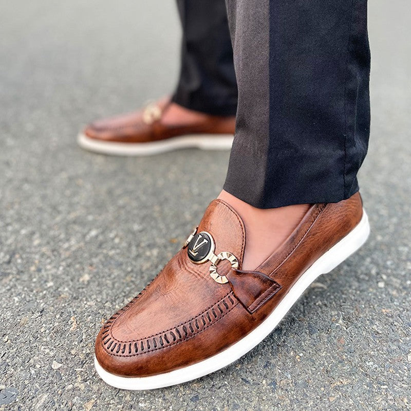 LE Pure Leather Handmade Okley Brown Shoe - 263