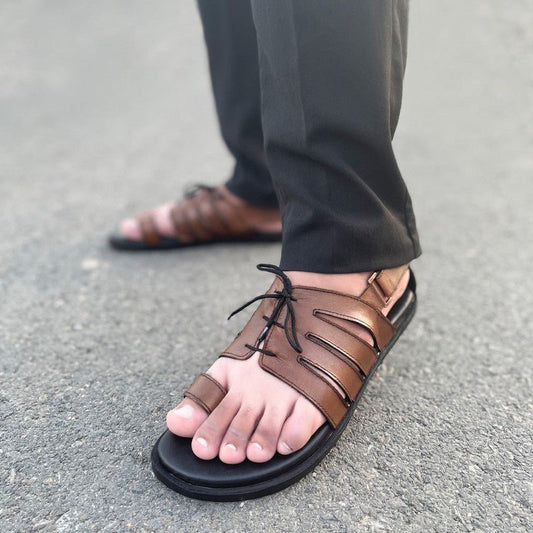 LE Pure Leather Handmade Laces Sandal - 1531
