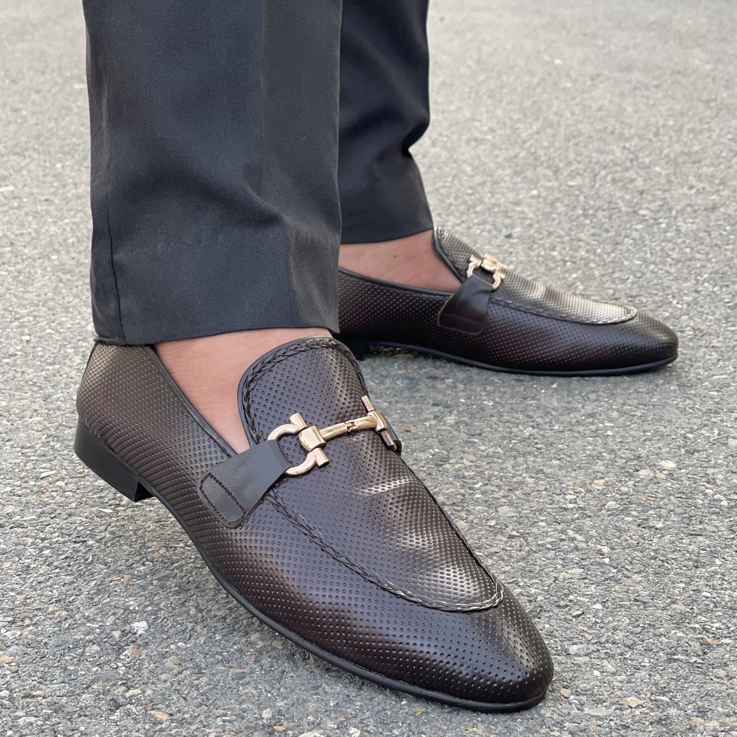 LE Premium Leather Dotted Formal Shoe 806