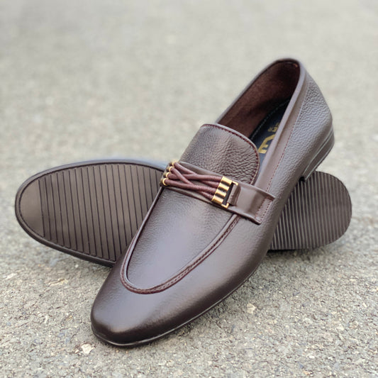 LE Pure Leather Striper Brown Folding Shoe WL 824