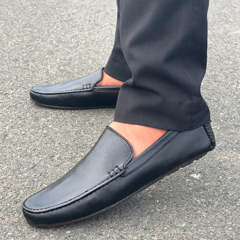 LE Pure Leather Handmade Corvine Black Loafer 623