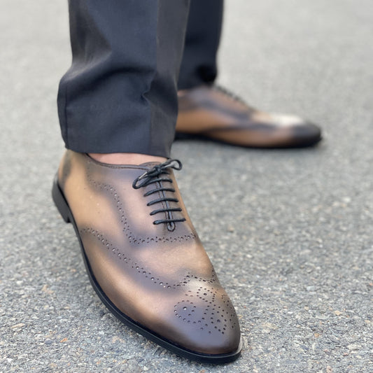 LE Premium Leather Broque Wholecut Formal Shoe - 810