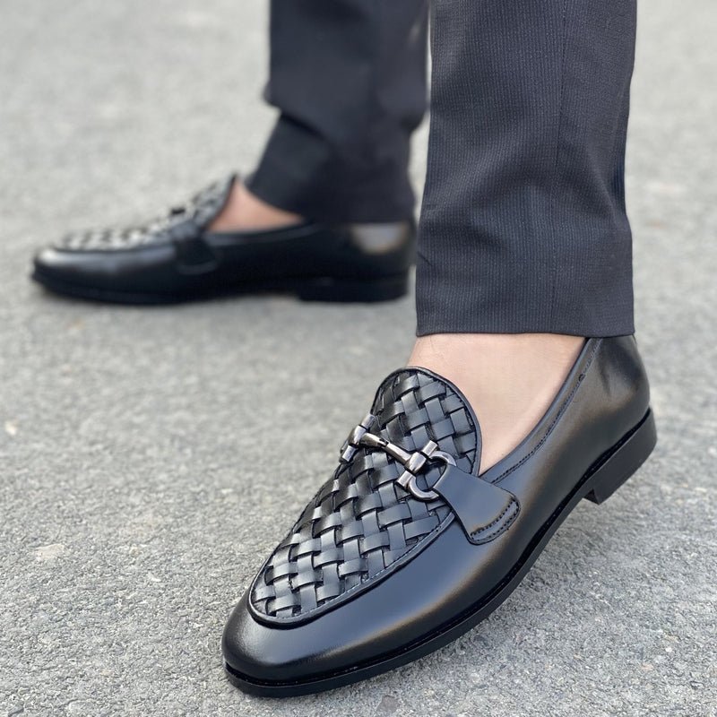 LE Premium Leather Formal Woven Shoe JH 223
