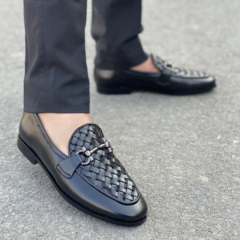 LE Premium Leather Formal Woven Shoe JH 223