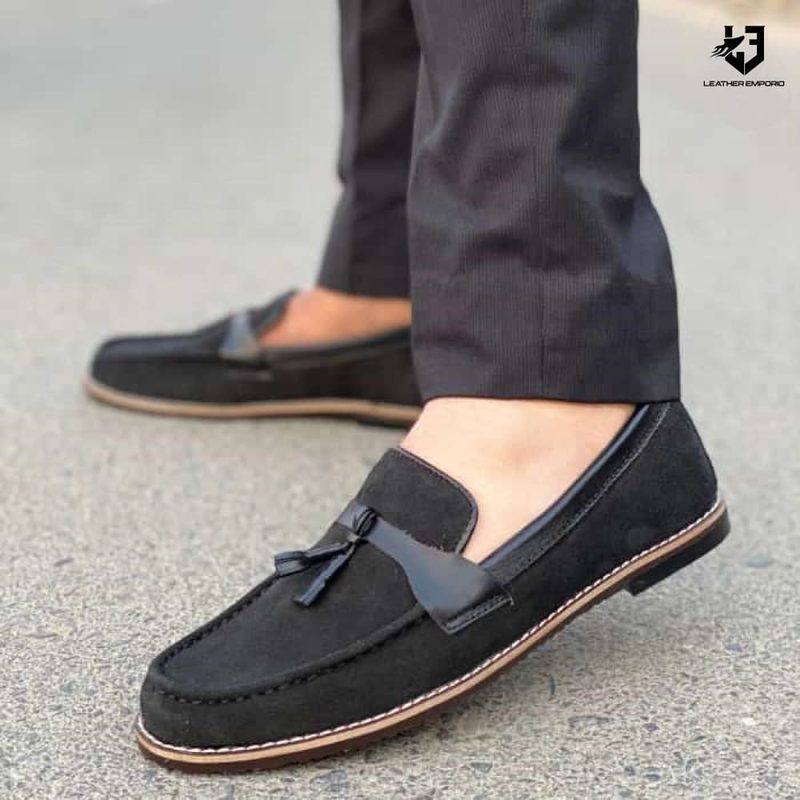LE Premium Leather Handmade Casual Suede Black-146 Casual shoes