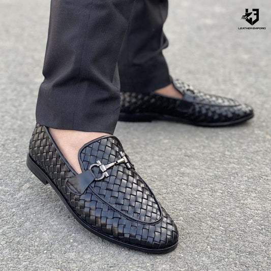 LE Premium Leather Woven Bees Formel Shoe-170 Formal shoes