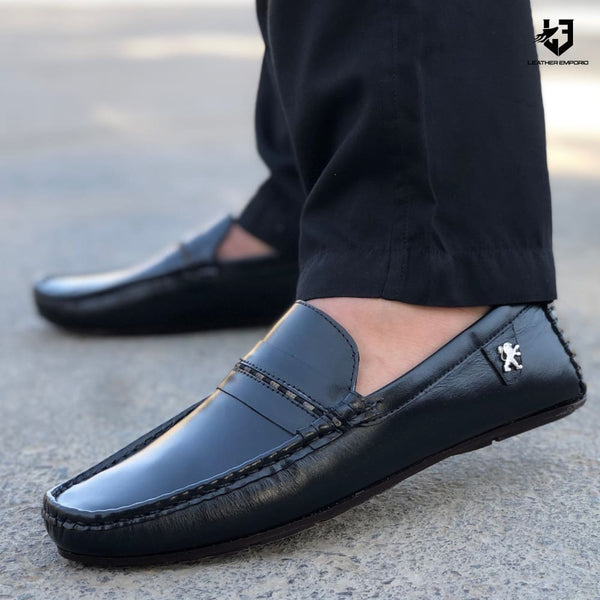 Le Pure Leather Handmade Corvus Black-613 Casual Shoes
