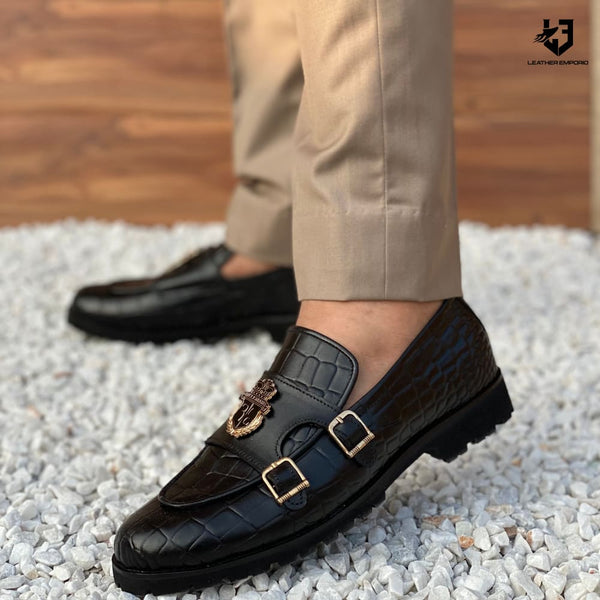 Le Pure Leather Handmade Croc Billionaire-144 Formal Shoes