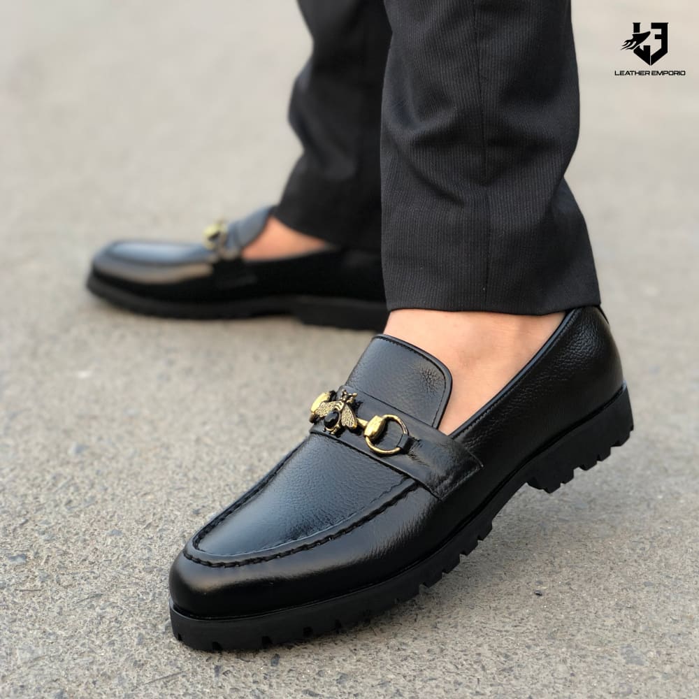 Le Pure Leather Handmade Leonardo Black-116 Formal Shoes