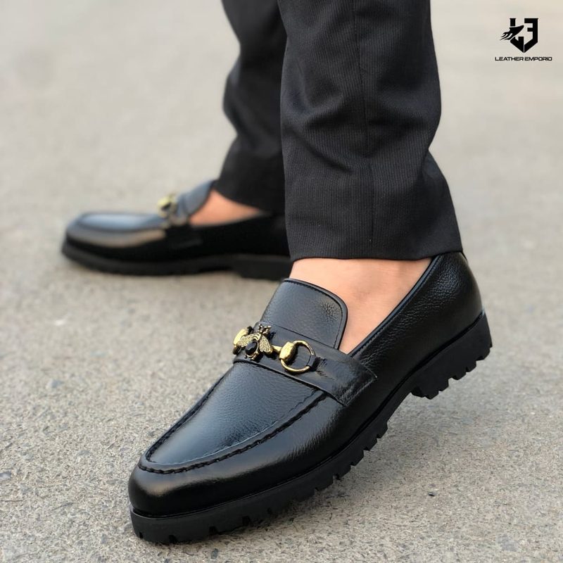 Le Pure Leather Handmade Leonardo Black-116 Formal Shoes