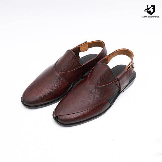 Le Pure Leather Handmade Peshawari Oxblood-306 Sandal