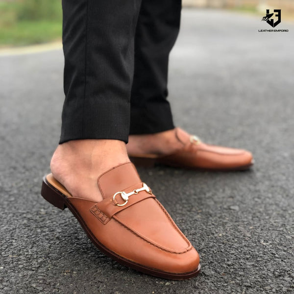 Le Pure Leather Handmade Steven Brown-Bl001 Mules