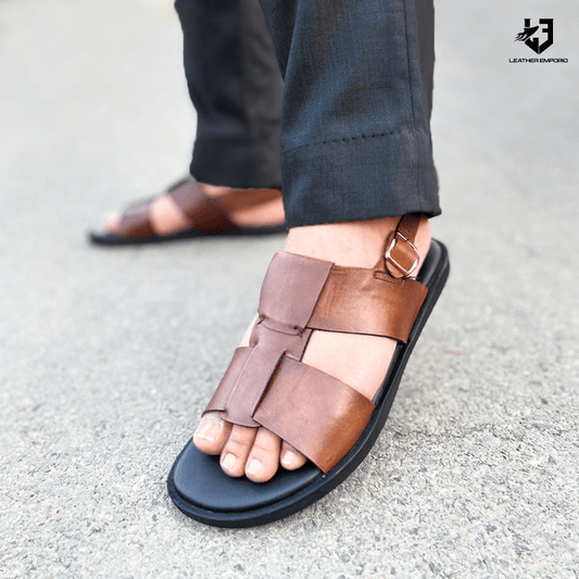 LE Pure Leather Handmade Tonned Sandal - 1540 Sandal