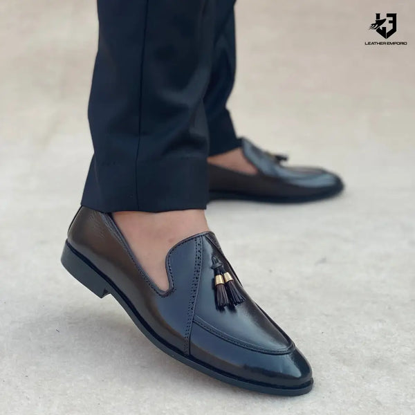 Le Pure Leather Handmade Tuson Black-125 Formal Shoes