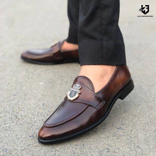 Le Pure Leather Handmade Voltis Brown-124 Formal Shoes