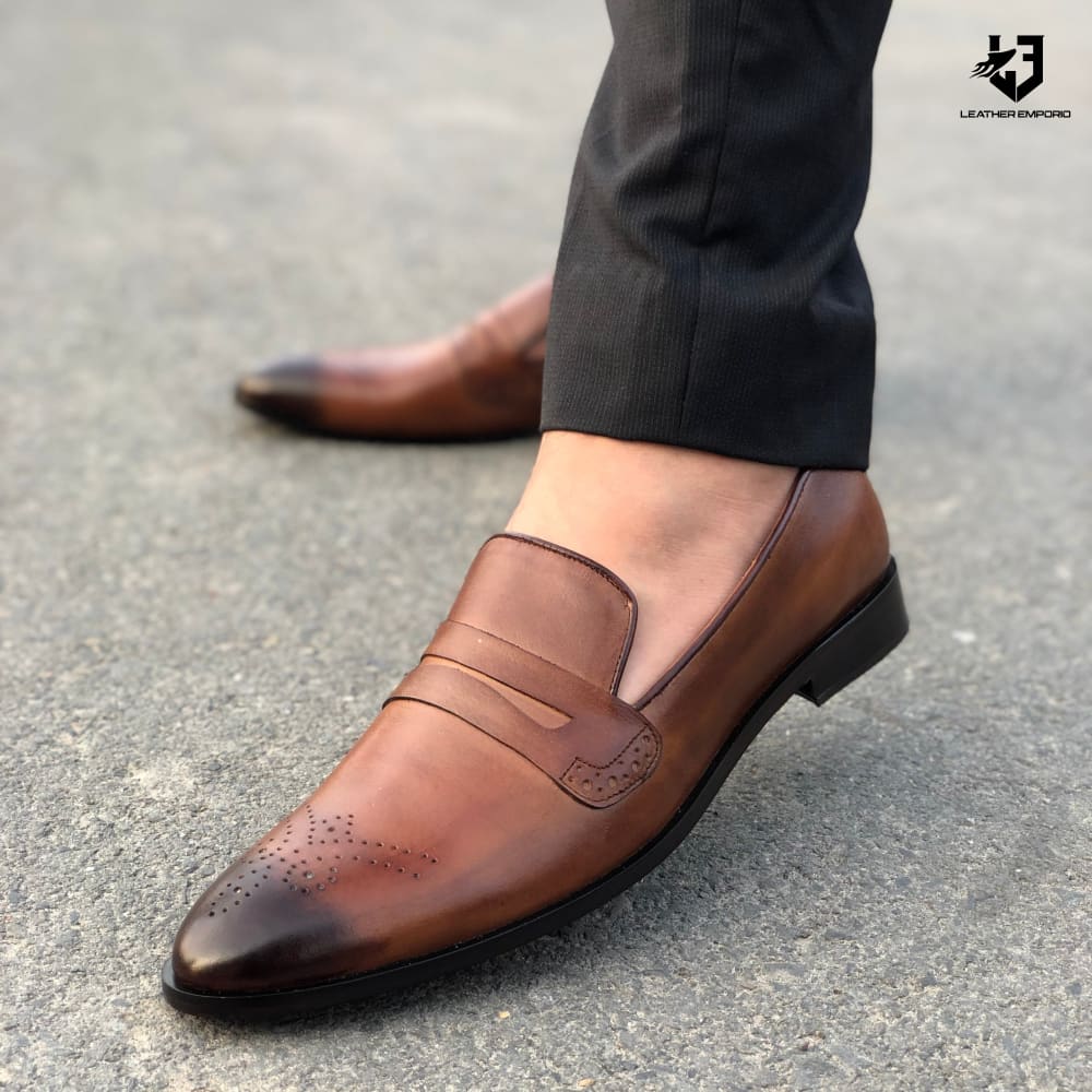 Le Pure Leather Handmade Voltis Brown-132 Formal Shoes