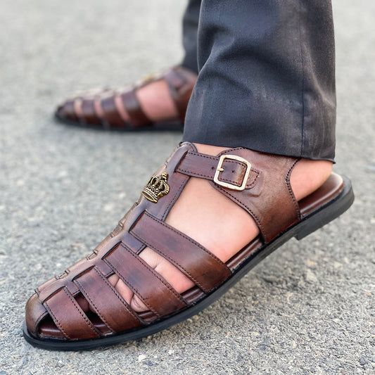 LE Pure Leather Handmade Multi Strap Sandal - 331