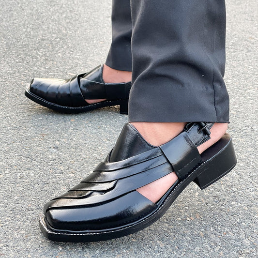 LE Pure Leather Handmade Triat Peshawari Chappal UG 347