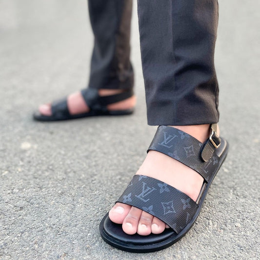 LE Pure Leather Handmade Print Sandal - 1533