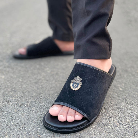 LE Pure Leather Handmade Suede Slipper - 574
