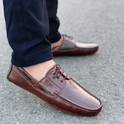 LE Pure Leather Handmade Orvex Brown Loafer 600