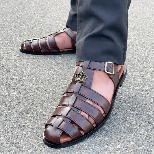LE Pure Leather Handmade Multi Strap Sandal - 331