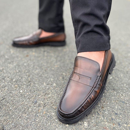 LE Premium Handmade Leather Chunky Loafer Penny LS 226