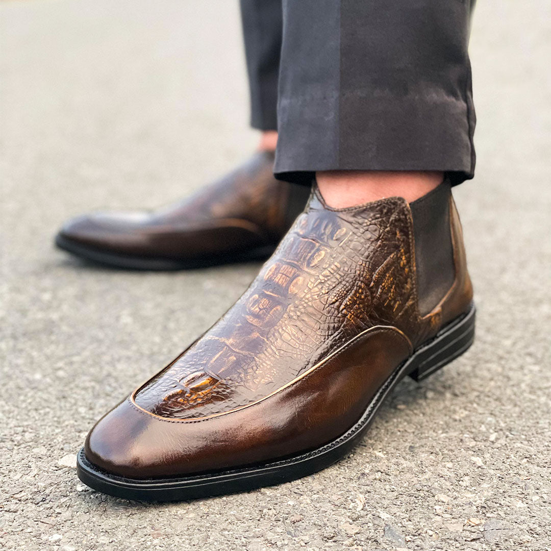 LE Pure Leather Handmade Cyclone Chelsea Boots AZ 280