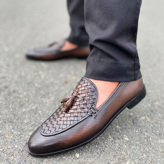 LE Pure Leather Handmade Woven Centre Formal Shoe - 274