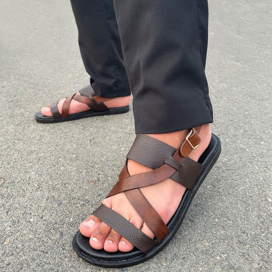 LE Pure Leather Handmade Crossway Sandal - 1530