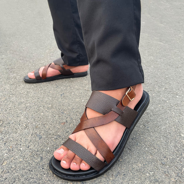 LE Pure Leather Handmade Crossway Sandal - 1530