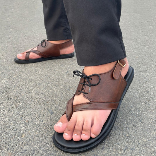 LE Pure Leather Handmade laced Sandal- 1460