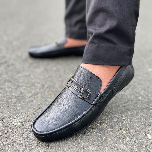 LE Pure Leather Handmade Corpus Black Loafer - 620