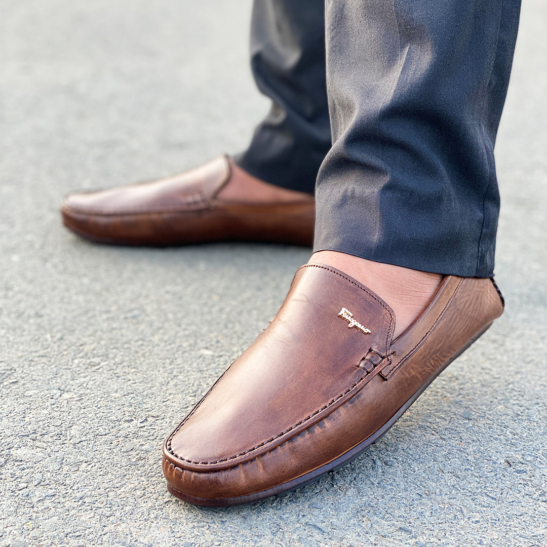 LE Pure Leather Handmade Brown Loafer -624