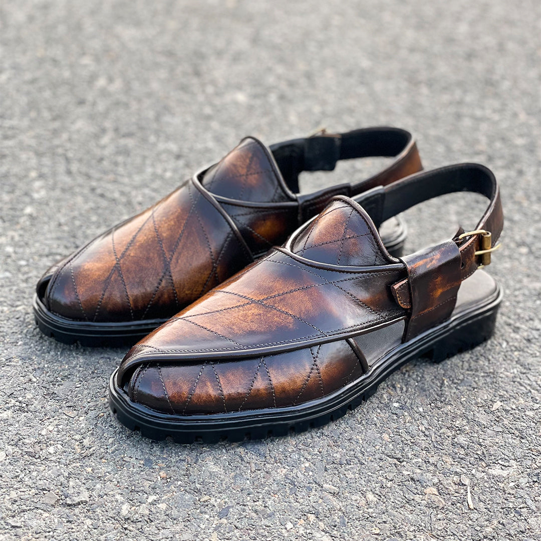 Le Pure Leather Peshawari Mason Two toned Sandal AZ 350