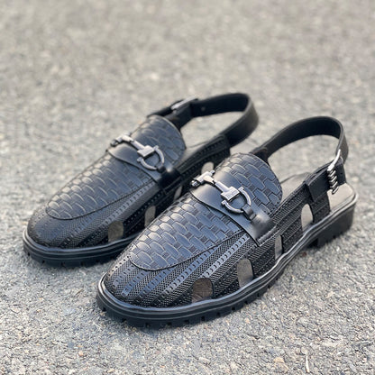Le Hand made black Sandal AZ 351